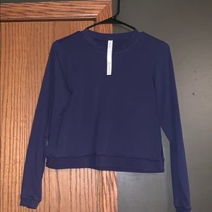 NWOT navy blue lululemon crop sweatshirt